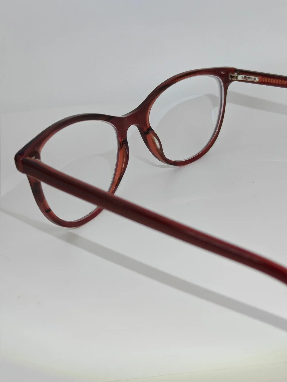 Sphinx. Women's Burgundy Rose Cat-Eye Eyeglass Frames.
